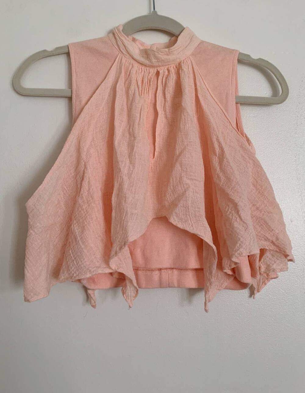 Pink Vintage Sterling Silver High Neck Tank Top XS